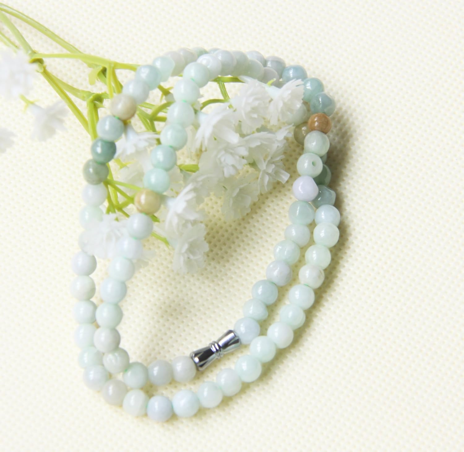 万丰国际 天然玉石项链 精选玉珠编串-珠宝首饰-亚马逊中国